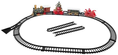 Gatuida Trenino Natale Elettrico con Luci e Suoni di Locomotiva con Binari Versione di Treno Festivo per Ragazzo Ragazza Ragazza