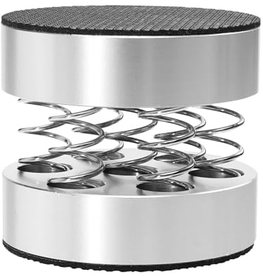 WATIIFUFU Piedini Ammortizzatori Antivibrazione per Amplificatori in Alluminio Base Antiscivolo con Molla per Diffusori Hifi e Altoparlanti Protezione Pavimenti e Isolamento Acustico