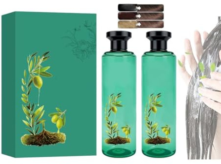 Tintura per capelli con olio essenziale botanico a lunga durata, [NUOVO] Tintura con fragranza floreale monodose vegetale per copertura dei capelli grigi,Brown