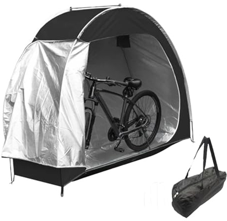 Bike Shed, Bike Tent Rain & UV Protection Cover with Window & Inner Pocket Easy Assembly Outdoor Bikes Storage 76.8x64.2x31.5in.