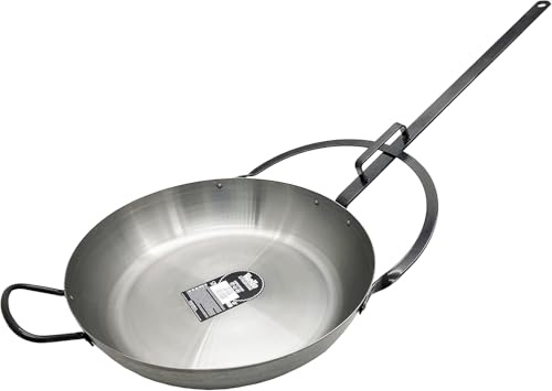 FERRETERIA LEPANTO Sartén para migas, sarten con mango largo, sarten miguera pulida, sartén onda con mango largo (50CM)