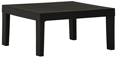 zylophax Lounge-Gartentisch Kunststoff Grau wetterfest 65 x 65 x 33 cm Leichter Outdoor Tisch Balkon Terrassentisch Loungetisch Outdoor für Garten und Terrasse