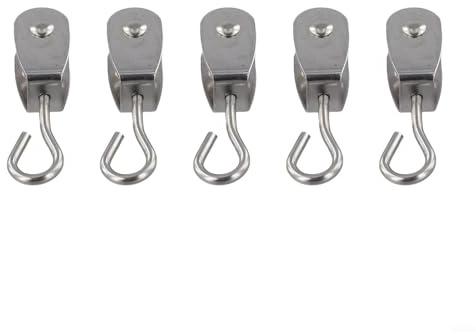 10 Packungen 11 mm Edelstahl-Riemenscheibe für 360 ° Drehgelenk, 30 kg Tragkraft, 304 geräuschloses Kugellager-Rad für Gartenschattensegel, Fitnessgeräte, Lastenhebe- und Vorhangsysteme