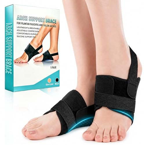 2 Pièces Bandages de Voûte Plantaire, Soutien Voûte Coussinets Plantaire, Soutien de Voûtes Plantaires Réglable avec Silicone, Réglable et Respirant, Pour Pieds Plats, Voûtes Plantaires Hautes