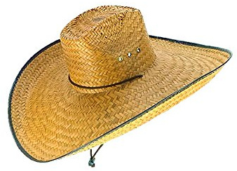 Double Weaved Ranch Style Hat Universal Fit Wide Brim Straw Hat