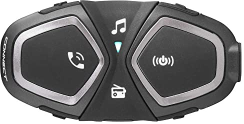 Interphone Connect - Un Paquet - Système de Communication Moto Bluetooth, Pilote - Pilote 300Mt, Contrôle du Bruit, Jusqu'à 12 Heures, Radio FM, MP3, GPS, Étanche IP67 - Universal