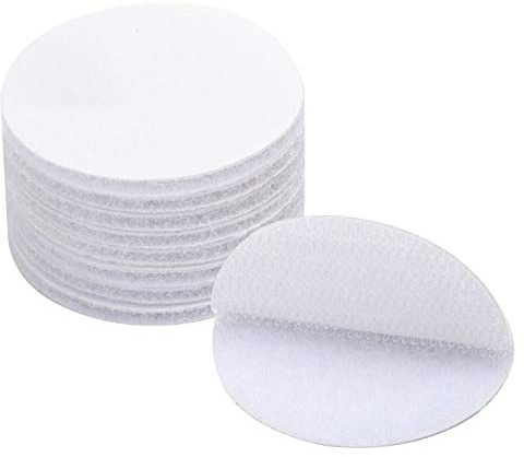 BRAVESHINE 50mm große runde Klettpunkte selbstklebend, extra stark Weiß | 16 Paar Klettband rund, selbstklebendes Klettband zur Befestigung für Basteln, Heim und Büro