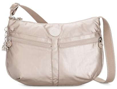Kipling IZELLAH Mittelgroße Umhängetasche, Metallic Glow (Silber)