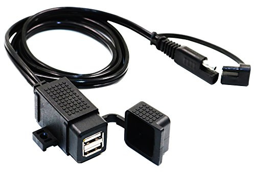 MOTOPOWER 3,1 Amp USB-Ladegerät für Motorrad, wasserdicht, mit SAE-Klemmkabel