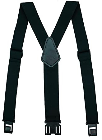 MELOTOUGH Tirantes de clip para cinturón para hombre, con extremo de gancho elástico, tirantes de clip de plástico, no metálicos, aptos para aeropuertos, Negro -, Regula Size