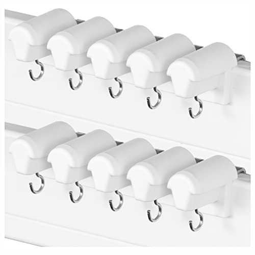 KLEMMFLEX - Set di 10 ganci per finestra, regolabili, senza foratura, per appendere finestre e persiane e rotoli di bambù su finestre in PVC o porta del balcone in PVC