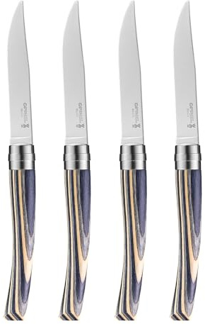 Opinel Table Chic knivset av laminerad björk i svart, innehåller 4 knivar, bladlängd: 10 cm, 254628