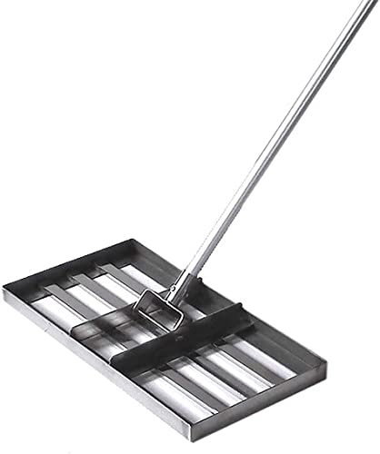 Rasen-Nivellierrechen, Edelstahl-Golf-Garten-Graswaage, Rasentrimmer, Rasentrimmer, Boden, Hof, Grasharke, Hinterhof-Golfrechen mit 43-Zoll-Griff für Garten und Hinterhof