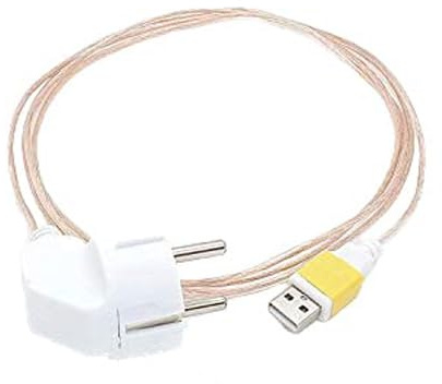 Générique Câble USB de mise à la terre 1,5m compatible box internet, ordinateur portable PC/MAC, TV, modem, compatible avec prises SCHUKO, fabriqué en France