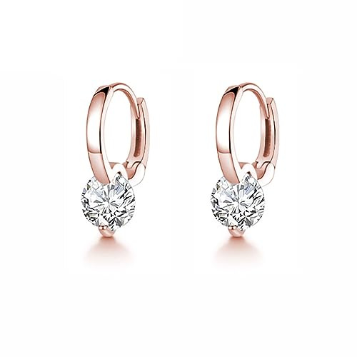 SLUYNZ Sterling Silver CZ Hoop Earrings for Women Teen Girls Minimalist CZ Hoop Earrings Huggie