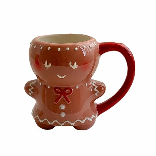 HCHZSH123 Weihnachtstasse, Porzellan-Tasse, Lebkuchenmann-Tasse, niedliche Tasse 250 ml, lustige Tasse – Weihnachtsgeschenke (Miss)