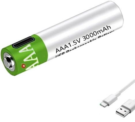 SSCYHT Batteria agli ioni di Litio AAA da 1,5 V a Ricarica Rapida 3000 mAh di Grande capacità con Cavo USB Batteria Ricaricabile Batteria al Litio Riutilizzabile 1200 Volte,1pcs 1.5v3000mah