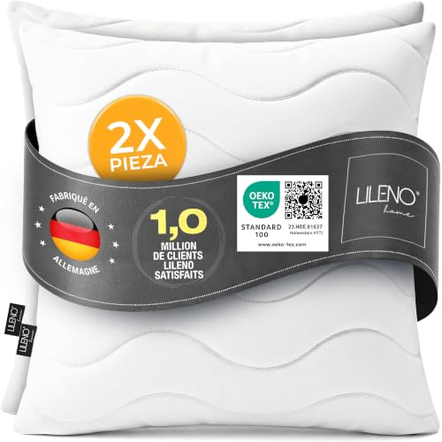 LILENO HOME Kissen 65x65 (2er Set) – 95 °C waschbar, Ökotex 100 | Allergiker Kopfkissen 65x65 anpassbar für idealen Schlaf – Schlafkissen, Bettkissen, Polster, Pillow