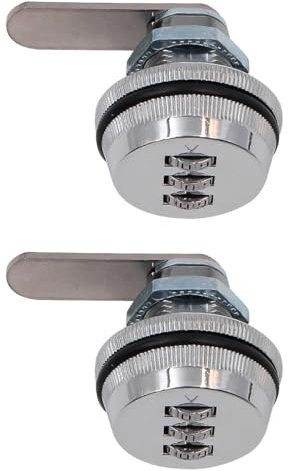 ZONADAH - Lucchetto a camme, codice password, 20 mm, lucchetto di sicurezza per ufficio, cassetto, armadio, cassetta degli attrezzi, argento