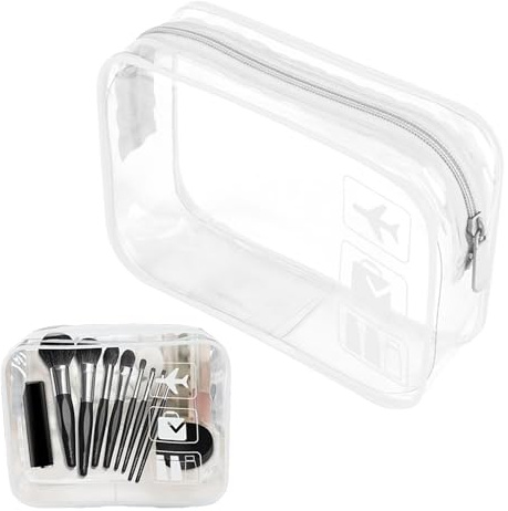 1 Stück Reise-Kulturtasche, wasserdichte Transparente Tasche, Wasserdichtes Transparentes Kosmetiktasche, wasserdichte Kulturtasche, Geeignet für Frauen, Männer, Reisen, Geschäftsreisen (Weiß)