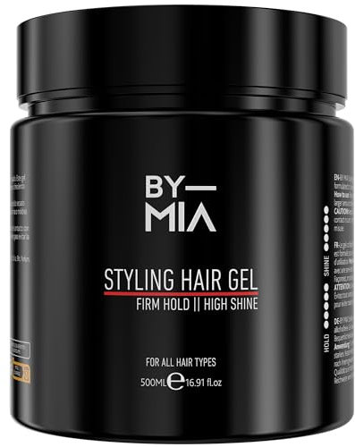 BY MIA Hair Styling Gel 500 ml | Firm Hold | High Shine | Wet Look Hair Gel Mens Hair Gel Women