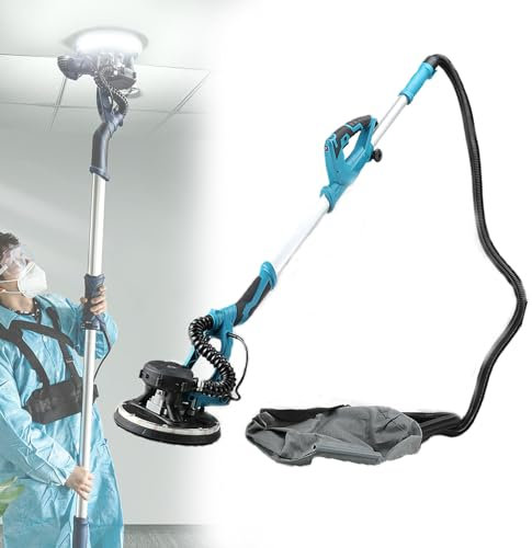 Kindevieft Levigatrice per Muri, Levigatrice Elettrica per Muri 1800 W, Levigatrice per Muri A 5 velocità Variabile 1000-2100 Giri/Min, Funzione di Aspirazione, per Soffitto E Parete