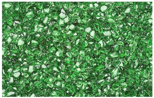 Generico Pietre Decorative in Vetro, 6-11 mm, 1 kg, Trasparenti, Impermeabili, Senza Polvere, Cristalli Ghiaccio Finti, per Vetrine, Spumantiere, Hobbystica (Verde, 2 kg)