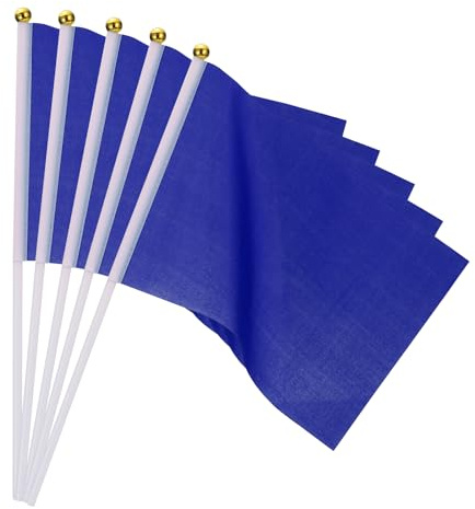 PATIKIL Mini Bandierine Blu con Bastone Decorazioni per Feste 25pz | Bandiere Gioco, Bandiere Blu Solide Piccole Mini, per Giochi Compleanni Carnevale