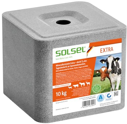 Solsel Leckstein EXTRA 1/3 10 kg für Rinder Pferde Ziegen Wild | Essenzielle Mineralien & Spurenelemente | Fördert Vitalität und Gesundheit