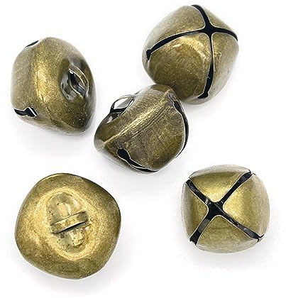 50 Stück Metall Dekorative Glöckchen, Glöckchen zum Basteln, Kleine Glöckchen mit Öse, Kreuzglocke Glocken zum Aufhängen für Handwerk, Schmuck, Festival Dekoration, Weihnachtsglocke,Bronze 15mm