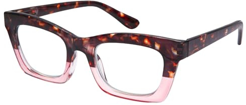 EyeOrion 1 paire de lunettes de lecture pour femme avec grands verres carrés et charnières à ressort