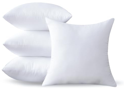 OTPIPCS 4er Set Kissenfüllung 40x40 cm - Hochwertige Innenkissen für Sofakissen Dekokissen Kopfkissen und Zierkissen - Atmungsaktive Füllung für Sofa Couch und Wohnzimmer, weiße