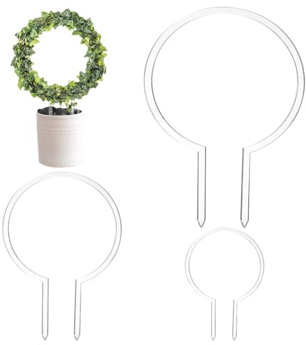 FINGERINSPIRE 3Pcs Treillis Circulaire en Acrylique pour Plantes Pot 3 Tailles Treillis Rond pour Plantes Grimpantes Supports Plantes Forme Anneau pour Vignes Cadres Plantes Hoya pour Pothos Monstera