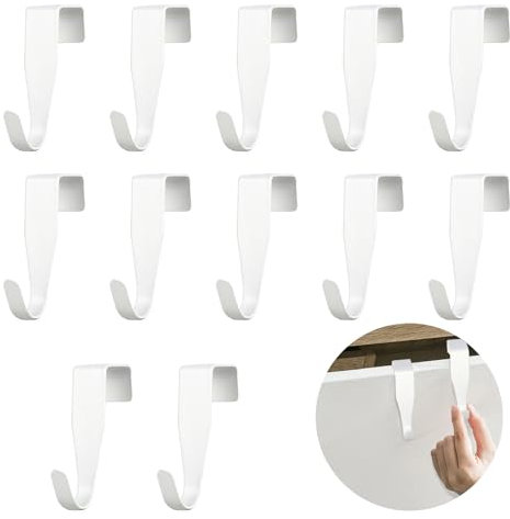 KITDAHOM 12 Türhaken - Türhaken zum einhängen - Bunte Haken Tür Einhängen - Türrahmen haken - Haken zum einhängen - Kein Bohren erforderlich - Geeignet für Standardtüren