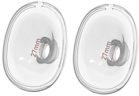 2PCS Silicone Flange 27mm Compatible with Lansinoh Discreet Duo, NCVI NICEGREEN Nuliie Zooawa S32 Breast Pump Parts S32 Pump Replacement, for Lansinoh Pump Part Flange Shield 27mm