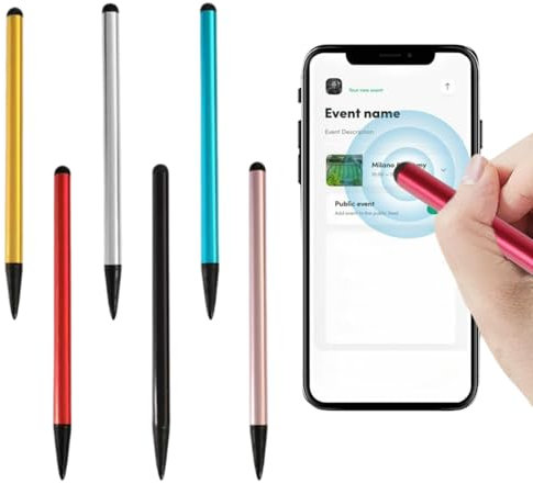 CULEO Penne per cellulari Penna per touch screen, stilo per tablet, stilo per touch screen comunemente utilizzato in tablet, telefoni cellulari e altri prodotti (6 articoli)
