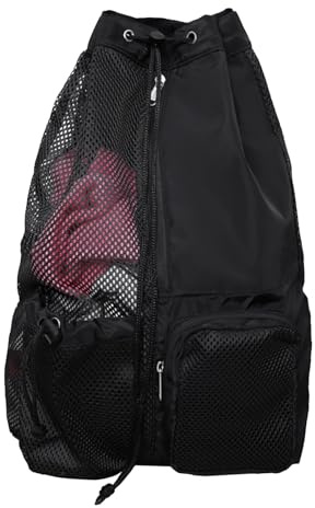 JSTHHTT Bolsas de Cuerdas Mujer Hombre Mochila, Bolsa de Malla con Cordón en Seco-Húmedo, Mochilas De Cuerdas, Natacion Cuerdas Bolsa Piscina Malla para Natación Gimnasio Playa Deporte