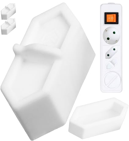 Steckdosen Abdeckung, 4 Stück, in Weiß, aus Silikon, Steckdosenschutz vor Spritzwasser, Staub, Deckel für Eurostecker Typ C Steckdose, Kappe für Öffnungen von Mehrfachstecker, Möbel Steckdosenleiste
