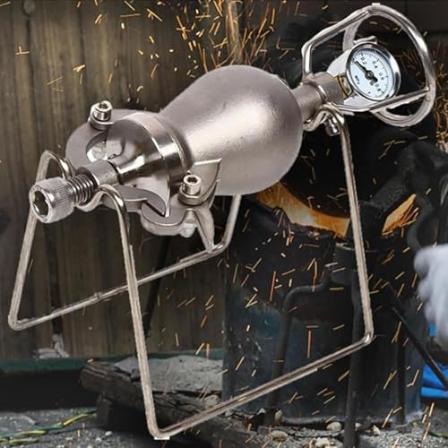 Chinese Retro Popcorn Maker with Pressure Relief Valve, 304 Stainless Steel Manual Popcorn Popcorn with Manual Crank and Stand(230ml)