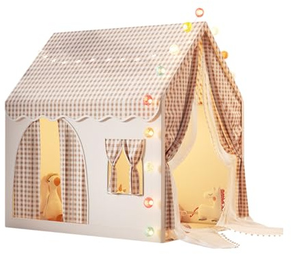 Ergocar Tienda Infantil para Interior y Exterior con Doble Puerta Castillo Bola Luminosa Bandera Colorida Nube y Estrella Ideal para Niños Pequeños Niños y Niñas