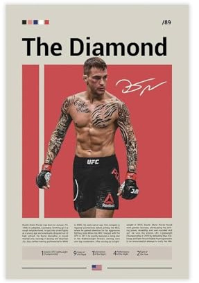 Dustin Poirier Fighting UFC Poster sur toile Décoration murale pour salon, chambre à coucher 30 x 45 cm