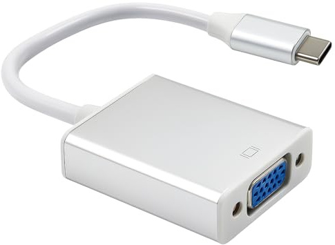 Usb C to Vga Adapter with Aluminium Shell, Usb Type-C to Vga Converter for Devices With Usb-C Video Output, Supports 1080p for Monitor, Projector, Display (Grey)