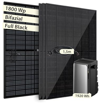 VALE Balkonkraftwerk Bifazial 1800 Wp Full Black - EcoFlow Stream Ultra
