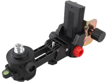 Fine Tuning Bracket Level Adapter, 360° Adjustable Telescoping Pole Cradle Head, with Clip for Laser Level, Compatible with Leveling Pole Holders