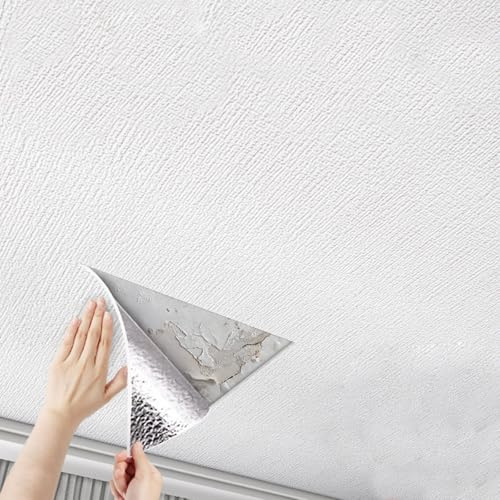 Xiao Ren Deckenpaneele Deckenplatten Deckentapetenaufkleber 5 10 20 30 40 50 M Lang, DIY Abziehen Und Aufkleben Dekorative Fliesen Weiß, Wanddecken Renovierung Hintergrund Ersatz(W 75cm,L 50m)