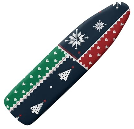 Copriasse Da Stiro Universale 120X40 Modello Di Natale Morbida Custodia Con Elastico, Resistente Al Calore, Rivestimento Impermeabile Anti-Bruciatura Con Bordo Elastico
