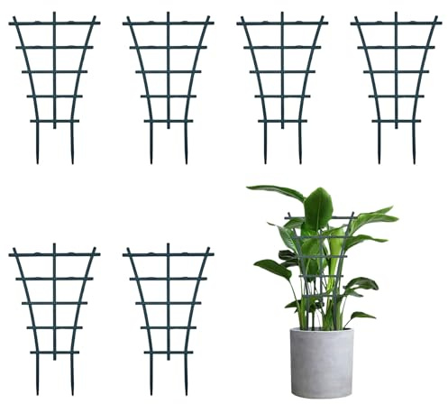 6 Stück Rankhilfe für Zimmerpflanzen, Garten Pflanzenstütze Rankhilfe Langlebig Korrosionsbeständig Wiederverwendbare Kunststoff Blumenstütze Zusätzlichen Wachstumsraum für Pflanzen Bieten