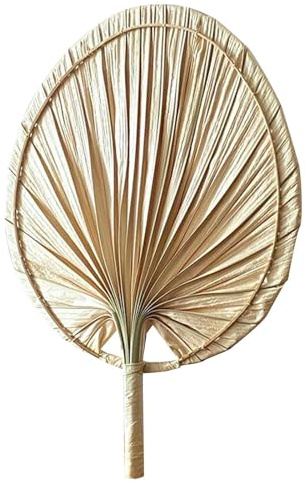 Raffia Palm Leaf Fan - Natural Straw Hand Fan, Portable Tropical Wedding Party Decoration, Lightweight Handheld Cooling Blower | Long Lasting For Guests Summer Vacation Camping Outdoor Event