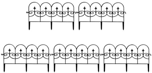 TOYANDONA Clôture de Jardin en Plastique 5 Panneaux Portable pour Chiens et Lapins, Bordure Anti-creusement Légère et Résistante pour Extérieur, Barrière Modulable Pelouse et Potager