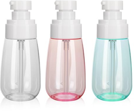 spray pequeñas para rellenar, pequeñas botellas (Clear+Blue+Pink, 30ml*3) | Botella de spray para viaje, tamaño de viaje, botella pulverizadora de viaje para agua y crema, juego de botella vacía